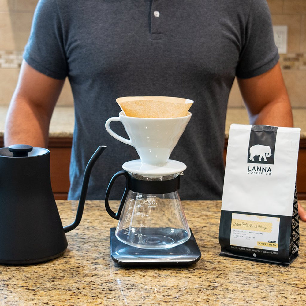 How To Brew Pour Over Coffee With the Hario v60 - Lanna Coffee Co.