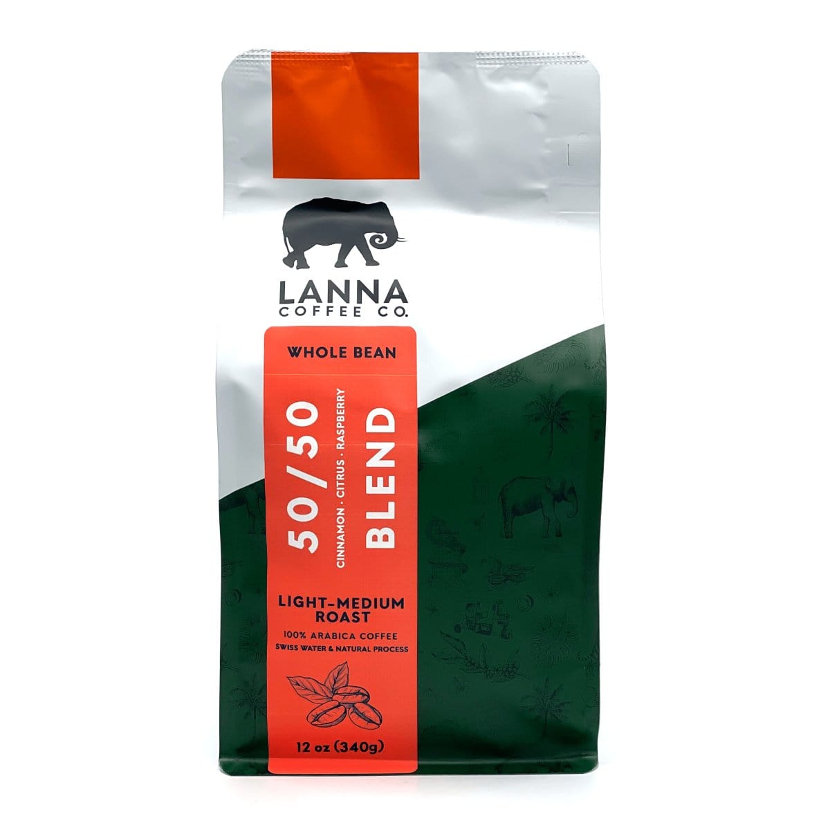 50/50 Half - Caf Blend - Whole Bean - 12 oz - Lanna Coffee Co.